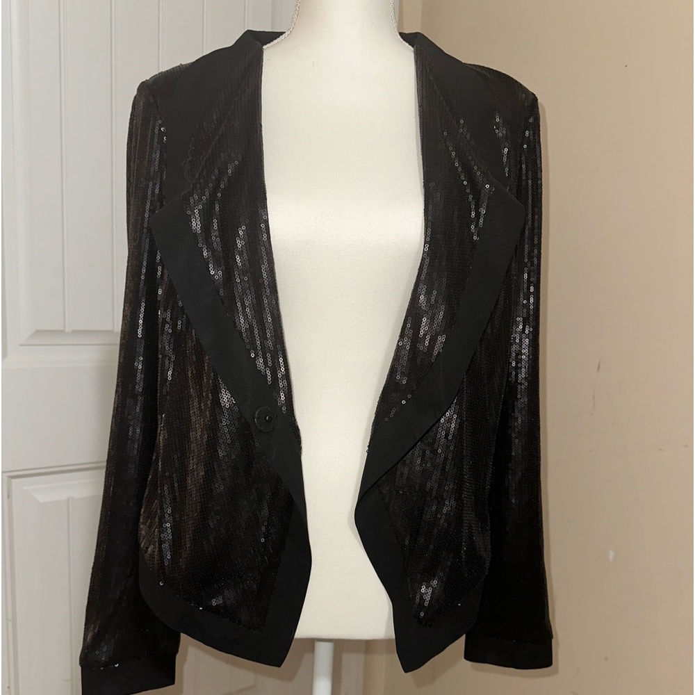 INC international Concept sequin cropped blazer